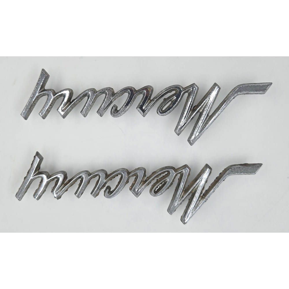 OEM Mercury Script Emblem Pair C7MB-8B357-A Chrome Badge 1967 1968